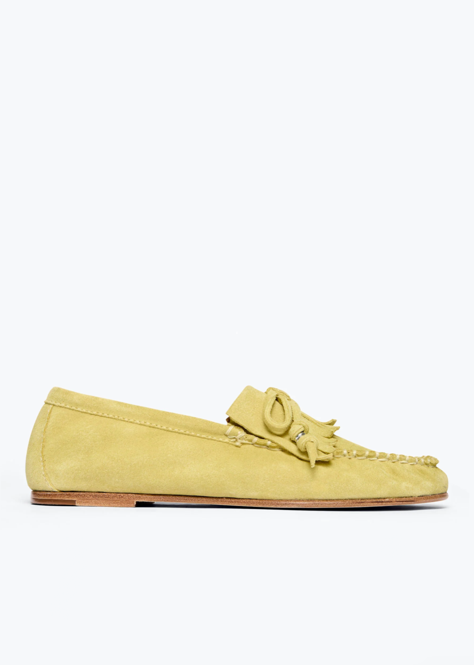 freda salvador womens Celeste Fringe Loafer in Citrus Suede