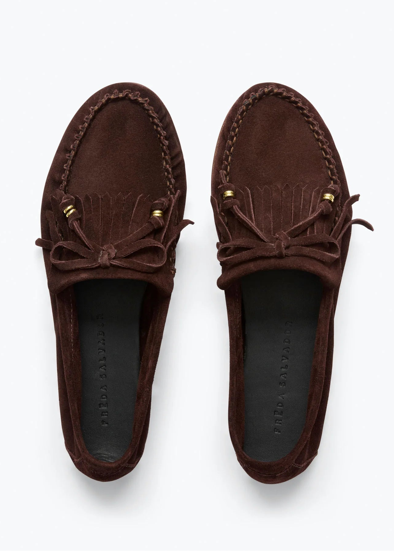 freda salvador womens Celeste Fringe Loafer in Coffee Suede