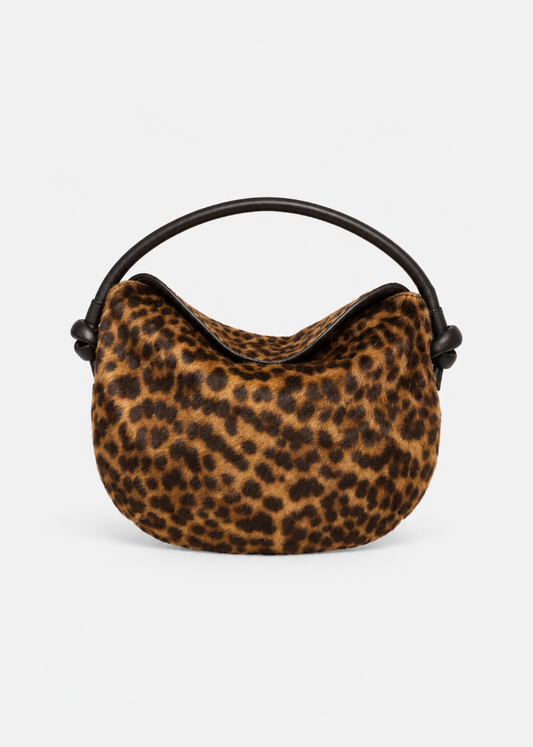 freda salvador womens Elis Mini Crescent Bag in Leopard crossbody