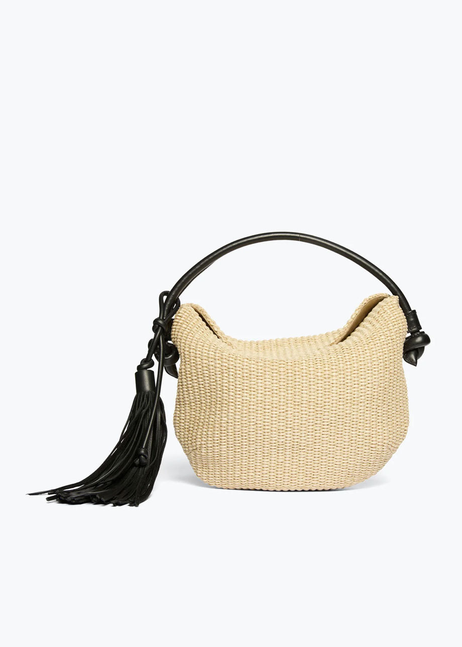 freda salvador womens Elis Mini Crescent Bag in Natural Raffia