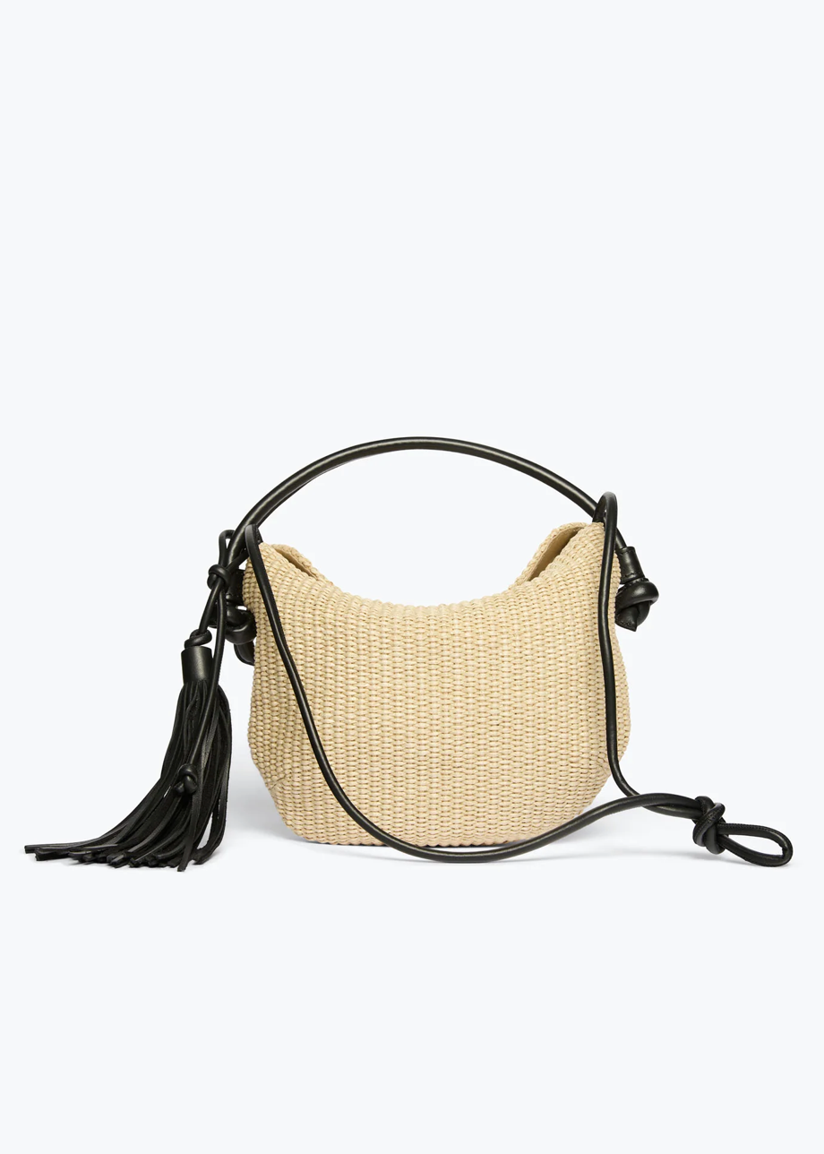 freda salvador womens Elis Mini Crescent Bag in Natural Raffia