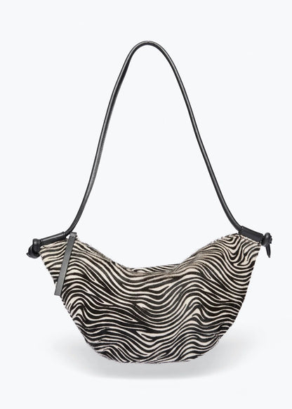 freda salvador womens Elodie Crescent Bag in Zebra haircalf