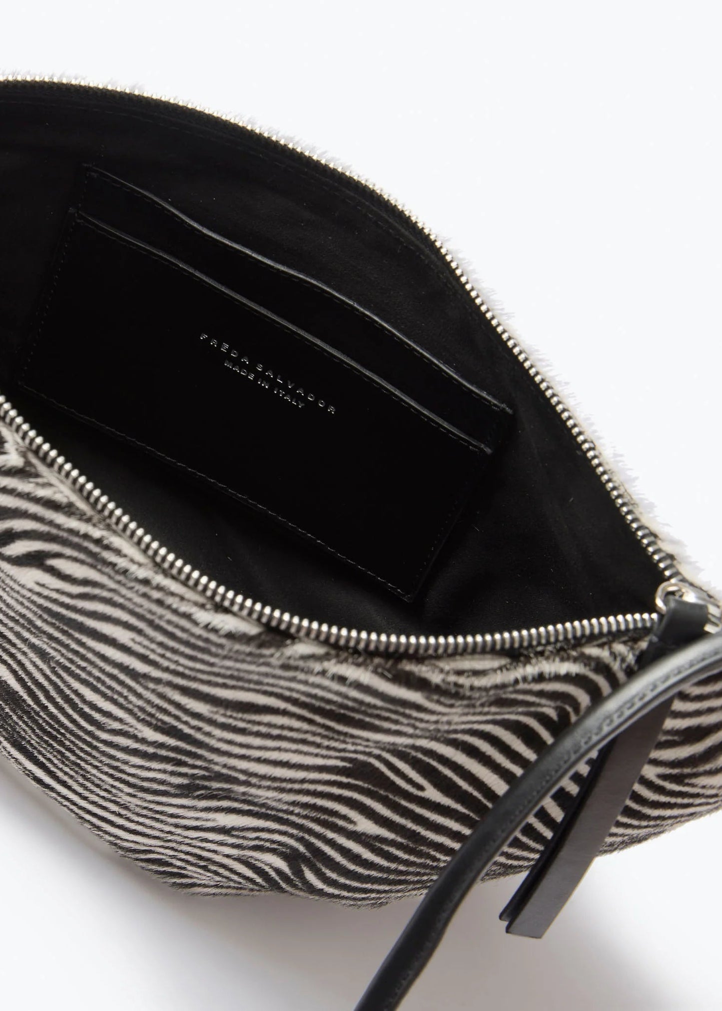 freda salvador womens Elodie Crescent Bag in Zebra haircalf