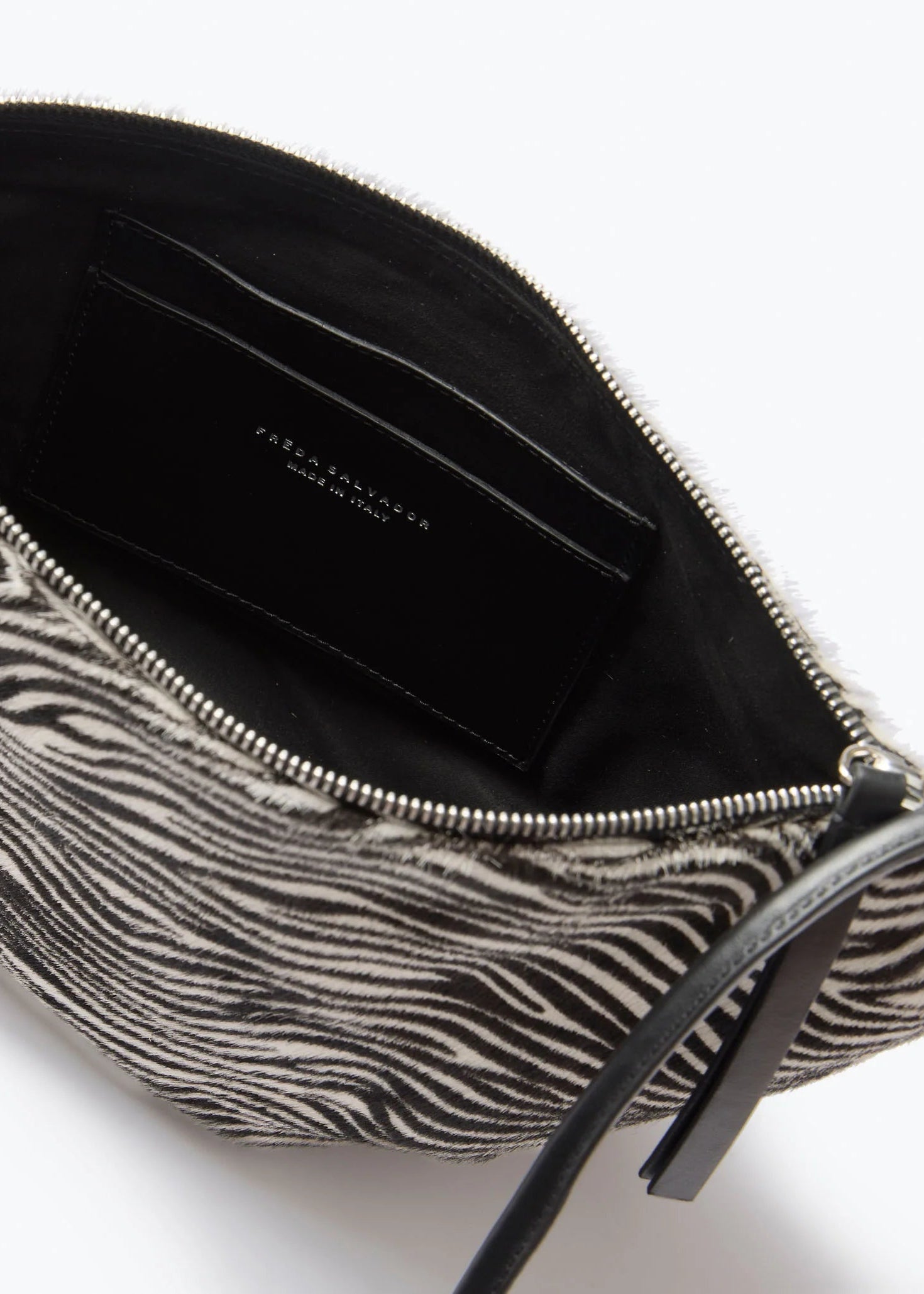 freda salvador womens Elodie Crescent Bag in Zebra haircalf