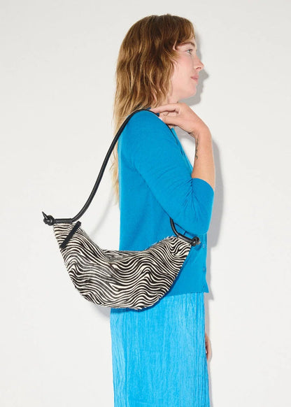 freda salvador womens Elodie Crescent Bag in Zebra haircalf