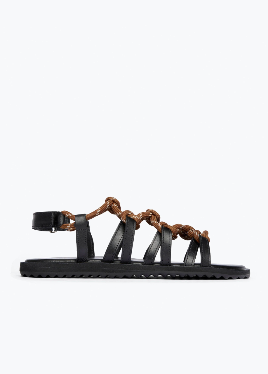 freda salvador womens Fae Rope Sandal in Chocolate