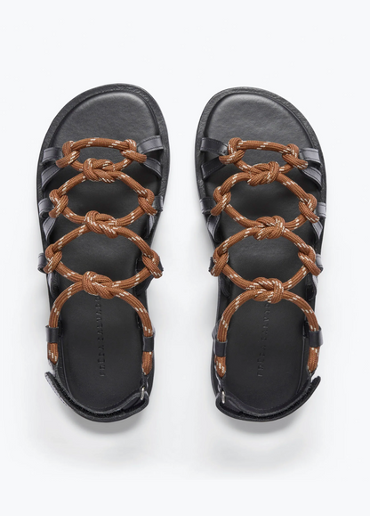 freda salvador womens Fae Rope Sandal in Chocolate