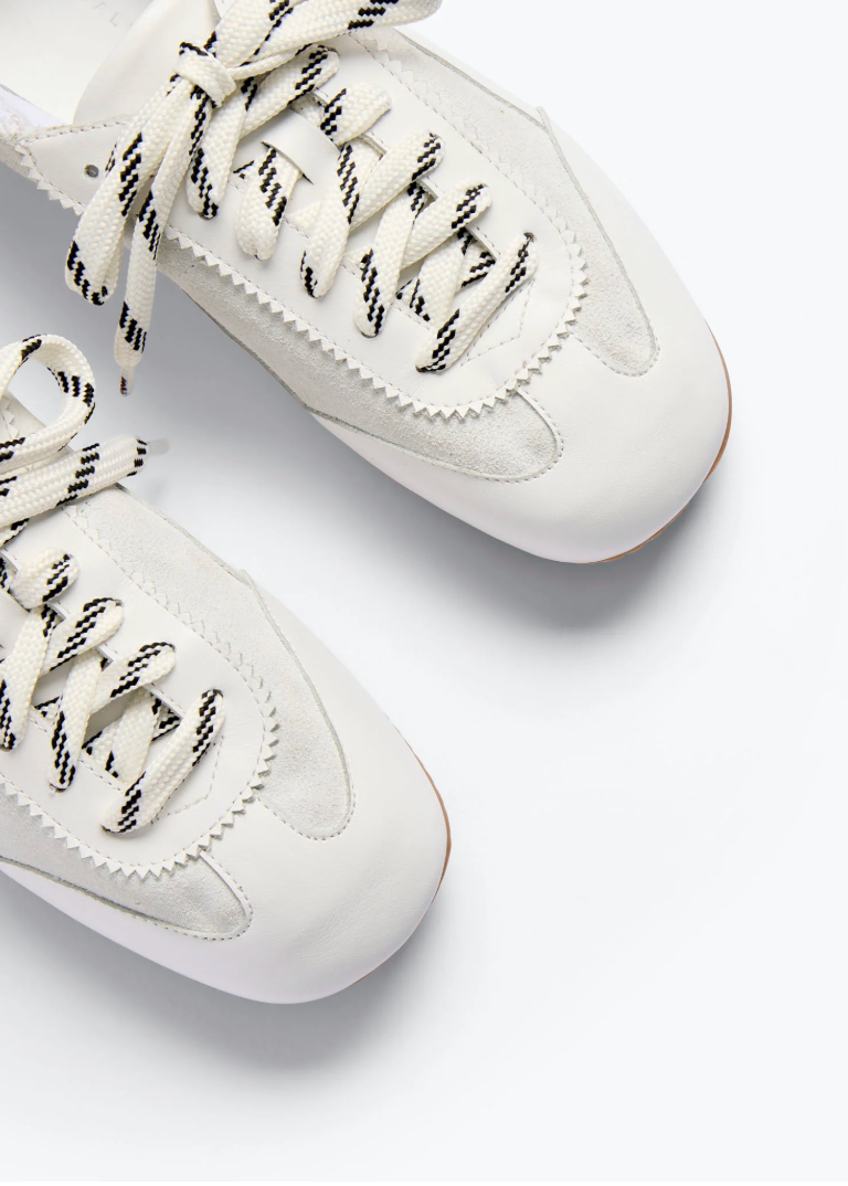 freda salvador womens Minnie Ballet Sneakers in milk calf combo