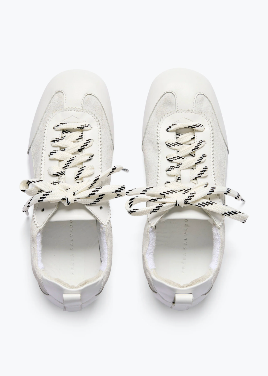 freda salvador womens Minnie Ballet Sneakers in milk calf combo