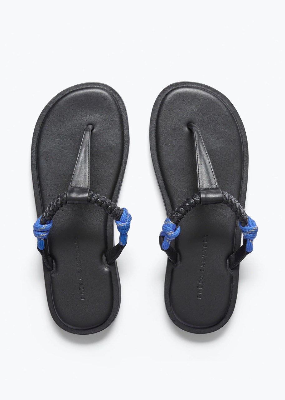 freda salvador womens Selah Rope Thong Sandal in Cobalt