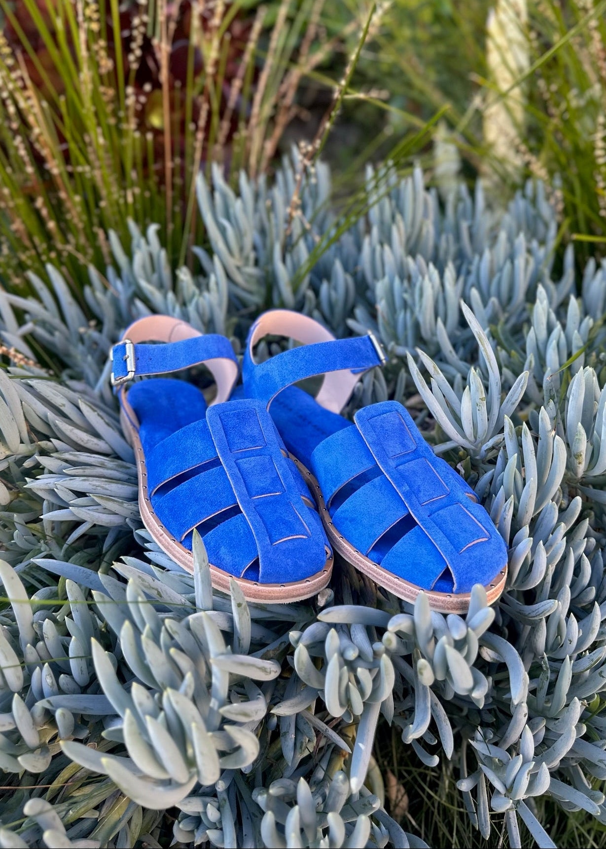 freda salvador womens Sera Fisherman Sandals in Cobalt Suede