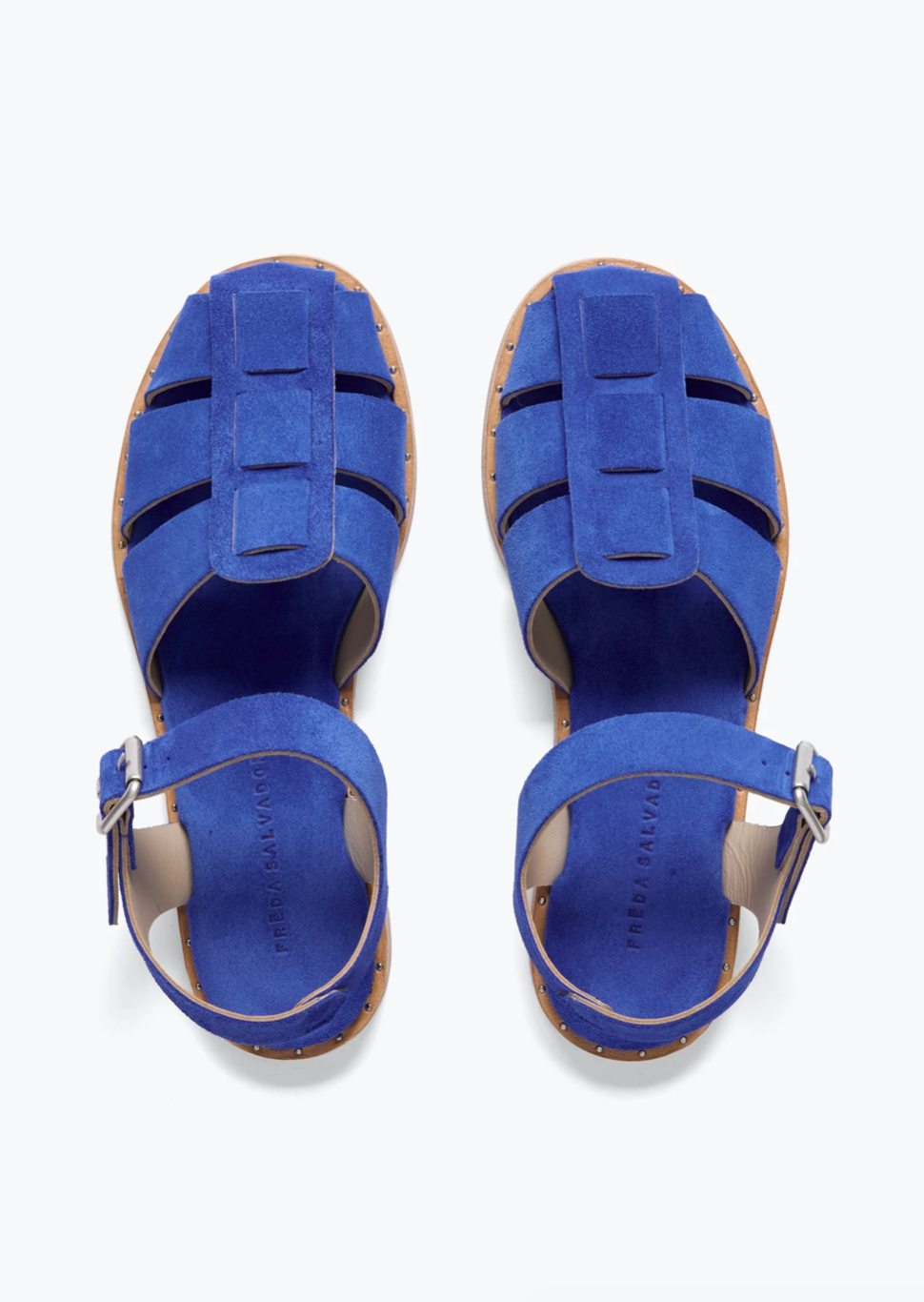 freda salvador womens Sera Fisherman Sandals in Cobalt Suede