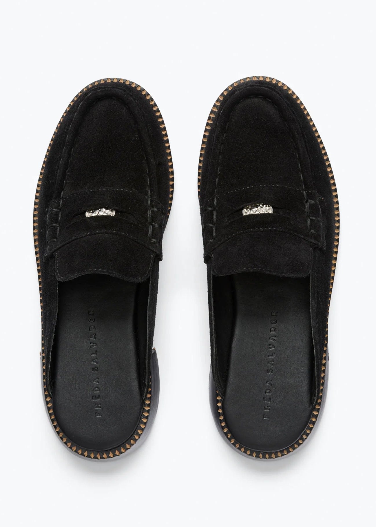 freda salvador womens Temi Suede Loafer Mule in Black