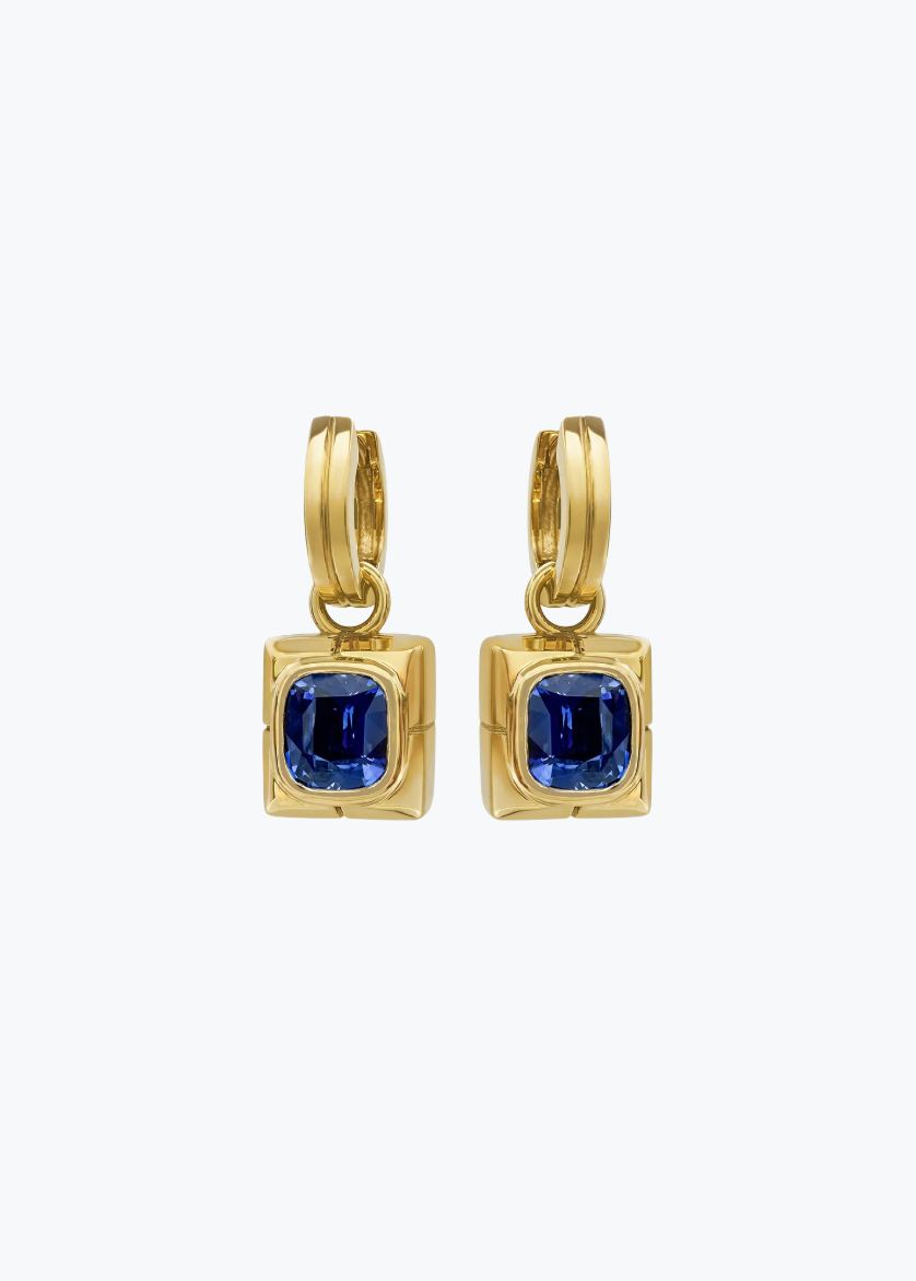 howl fine jewelry 18k yellow gold Tulia Blue Sapphire Earrings