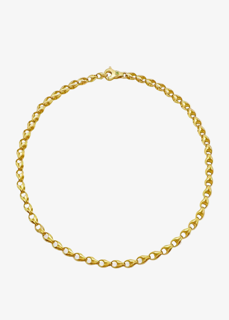 howl fine jewelry 18k yellow gold diamonds Lotus Mini Link Necklace