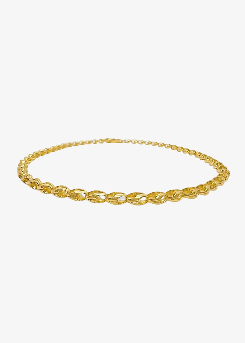howl fine jewelry 18k yellow gold diamonds Lotus Mini Link Necklace