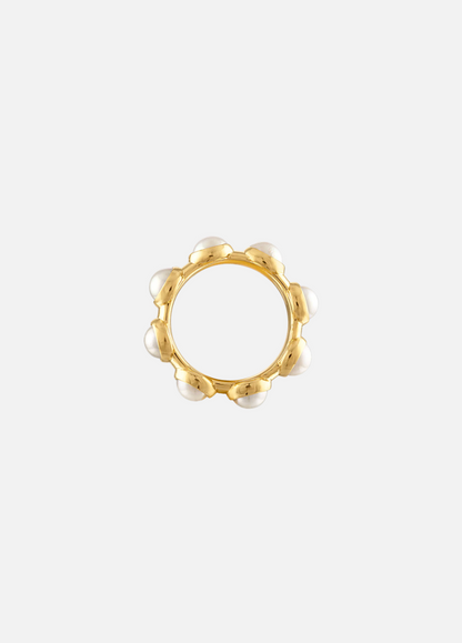 jade ruzzo fine jewelry 18k yellow gold Small Vic Ring with Pearls