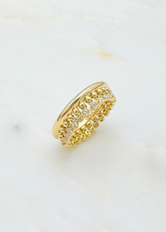 jade ruzzo fine jewelry 18k yellow gold diamond Tennessee Ring XS