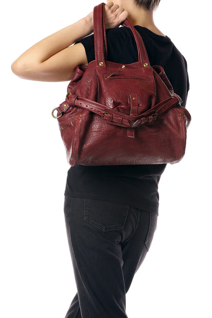 jerome dreyfuss Billy M Bag in Burgundy Lambskin