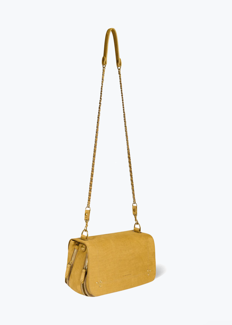 jerome dreyfuss Bobi Imprimé Croco Bag in Moutarde Taurillon