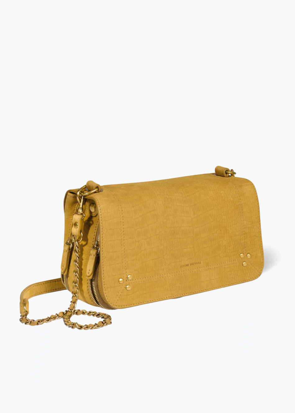 jerome dreyfuss Bobi Imprimé Croco Bag in Moutarde Taurillon