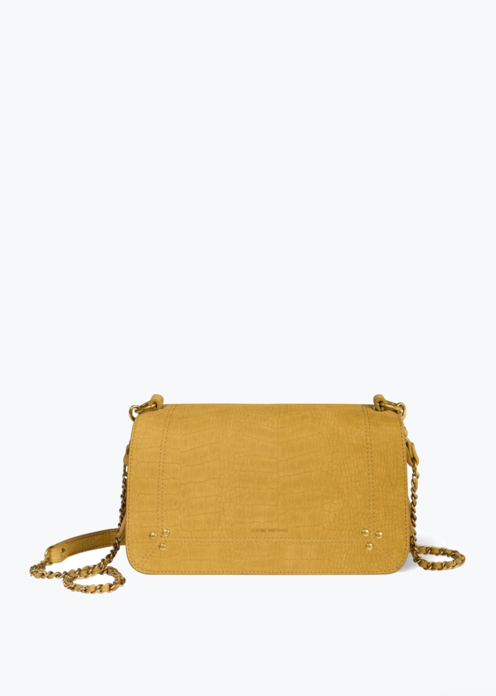 jerome dreyfuss Bobi Imprimé Croco Bag in Moutarde Taurillon