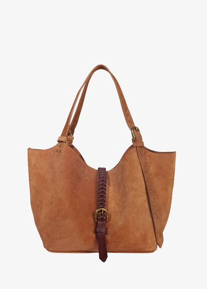 jerome dreyfuss Joseph S Shoulder Bag in Caramel Suede
