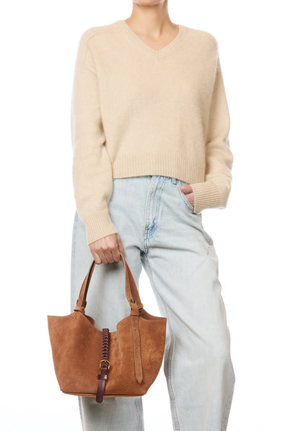 jerome dreyfuss Joseph S Shoulder Bag in Caramel Suede