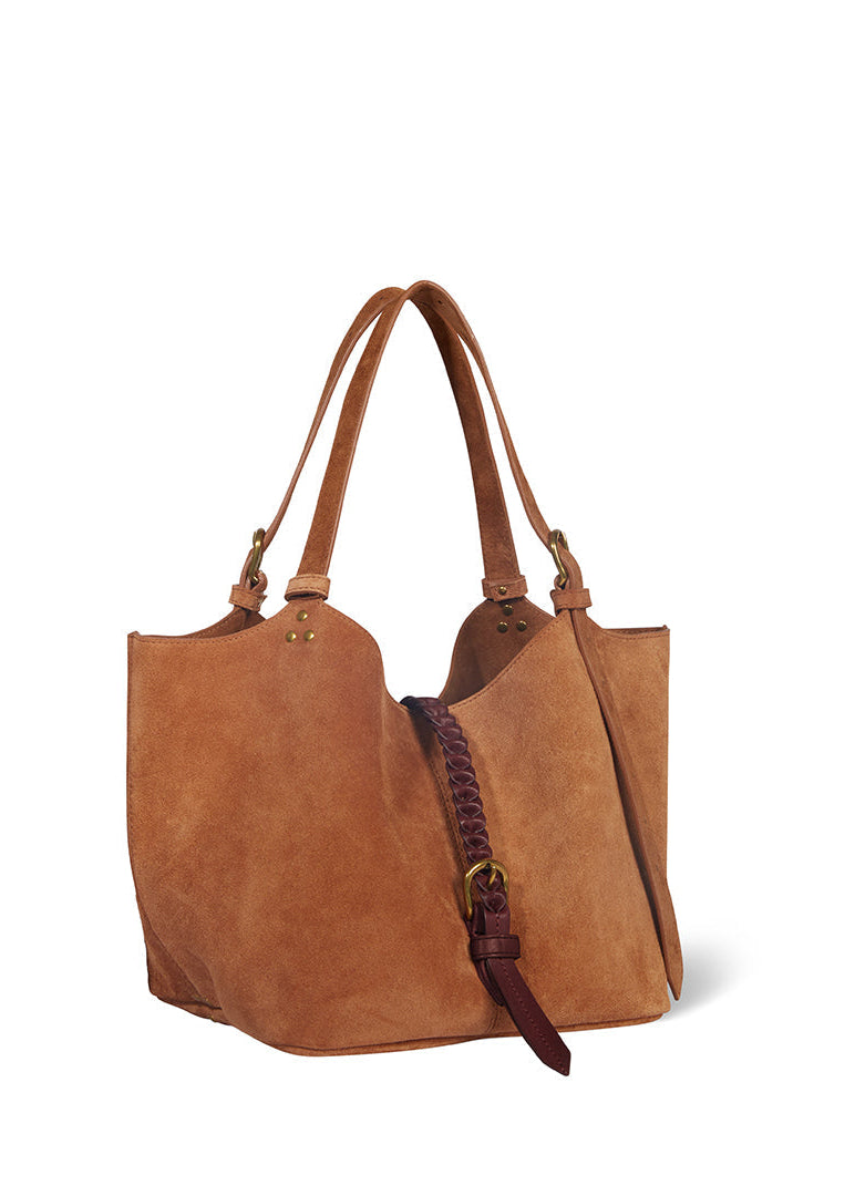 jerome dreyfuss Joseph S Shoulder Bag in Caramel Suede