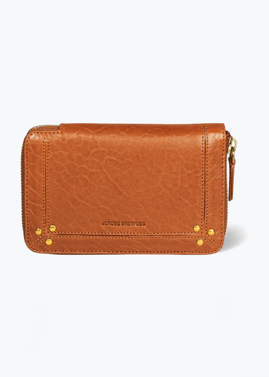 jerome dreyfuss Julien Wallet in Cognac leather
