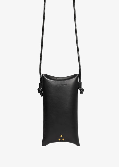 jerome dreyfuss Louis Mobile Crossbody in Black leather brass