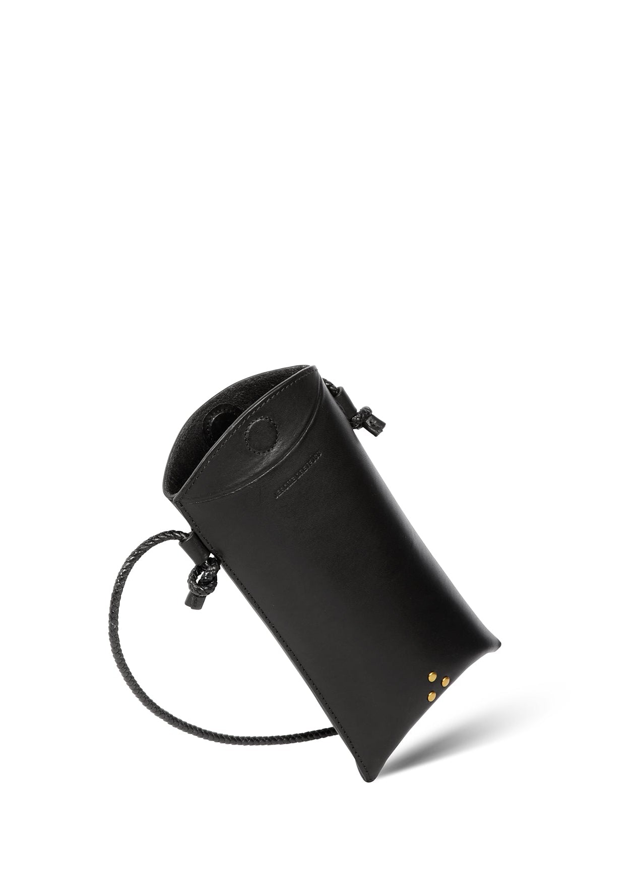 jerome dreyfuss Louis Mobile Crossbody in Black leather brass