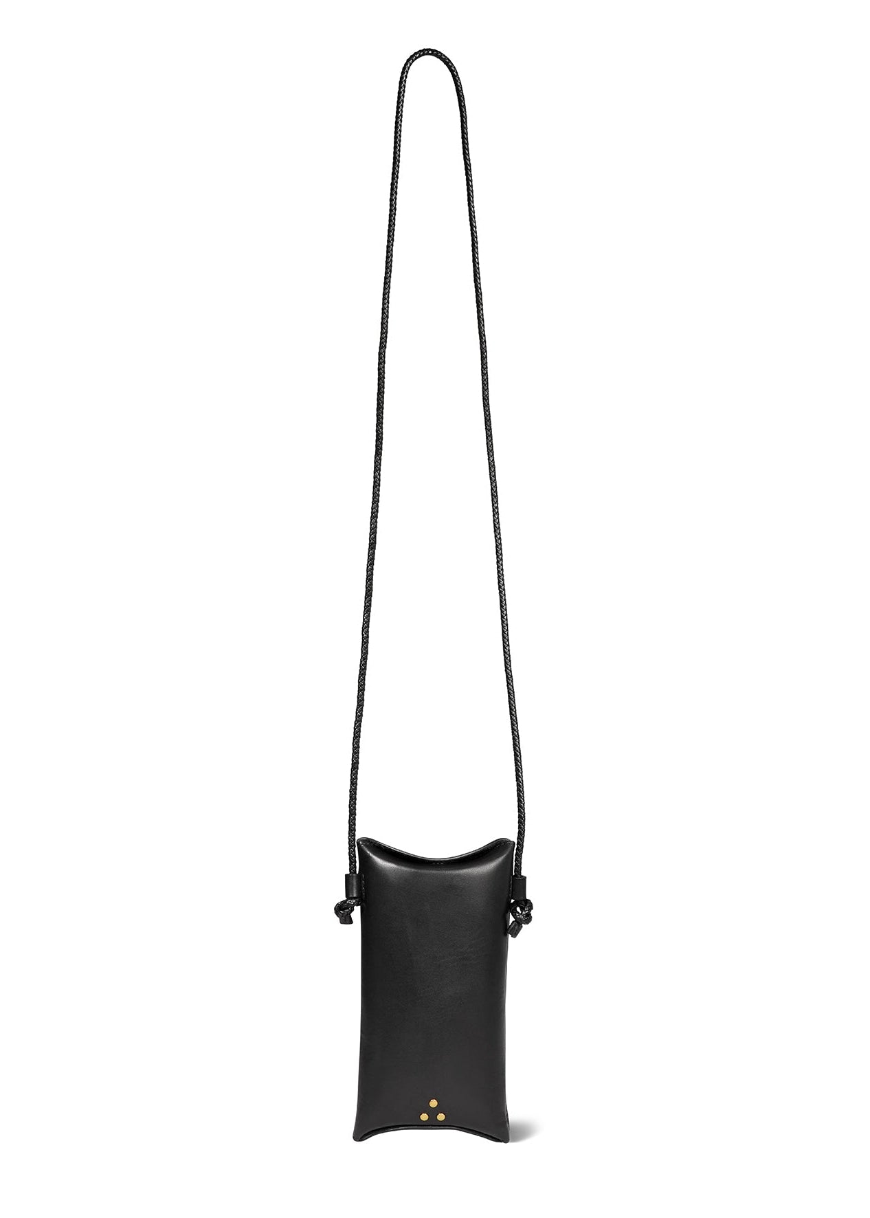 jerome dreyfuss Louis Mobile Crossbody in Black leather brass
