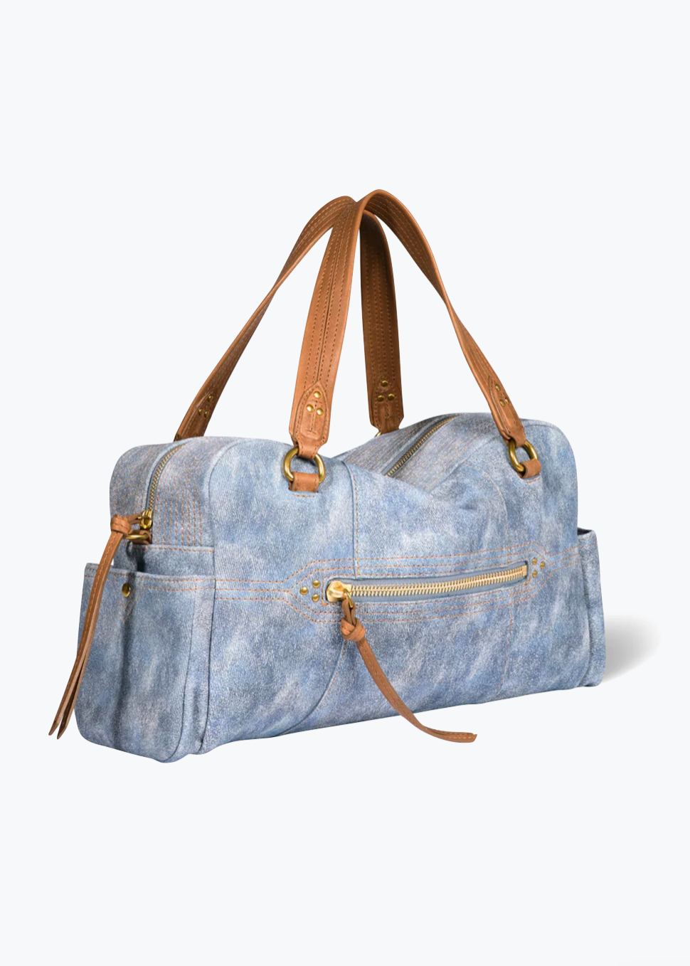 jerome dreyfuss Lucky Bowling Bag in Washed Jeans Split Suede