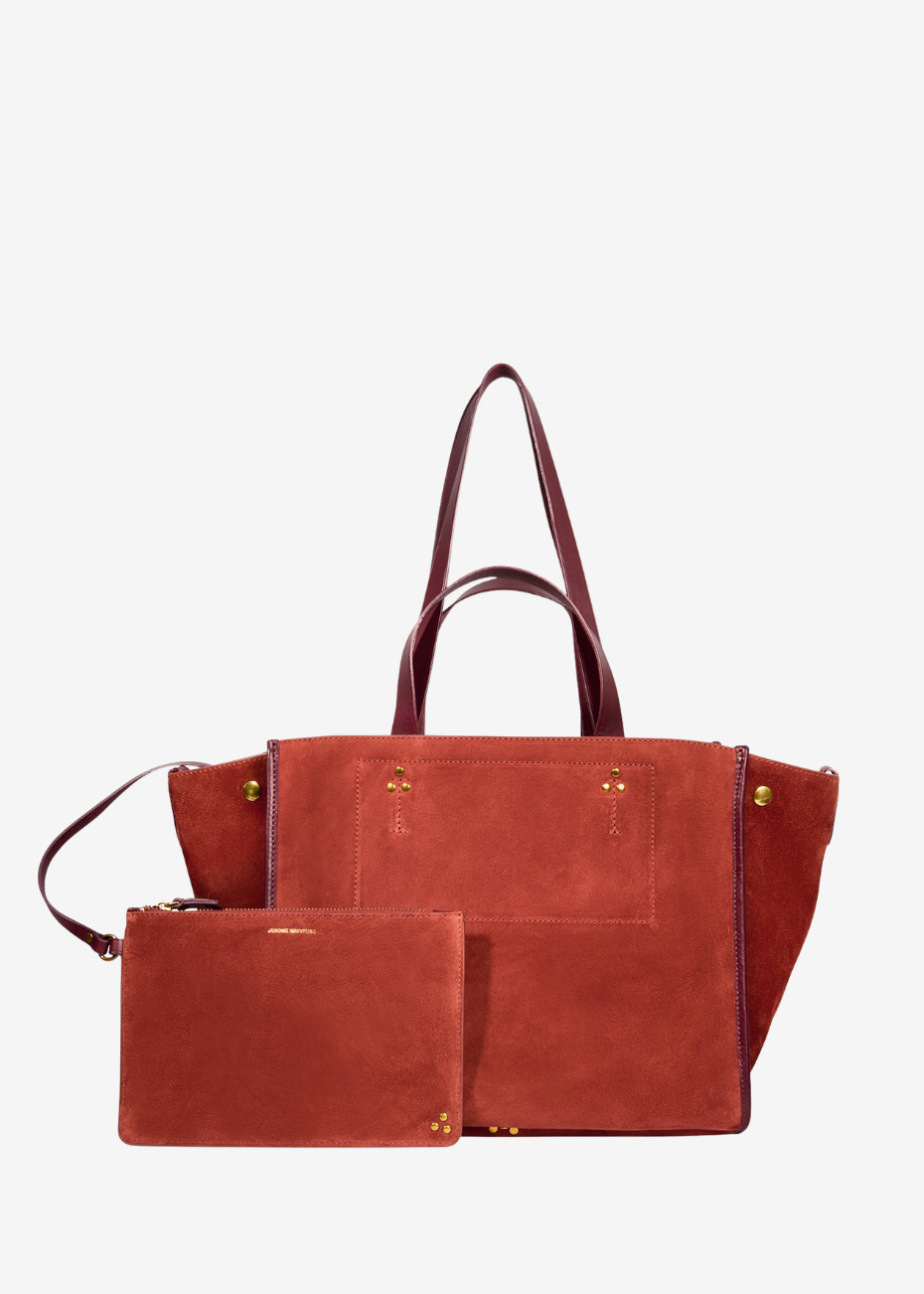 jerome dreyfuss womens Léon M Suede Tote in Rouille rust