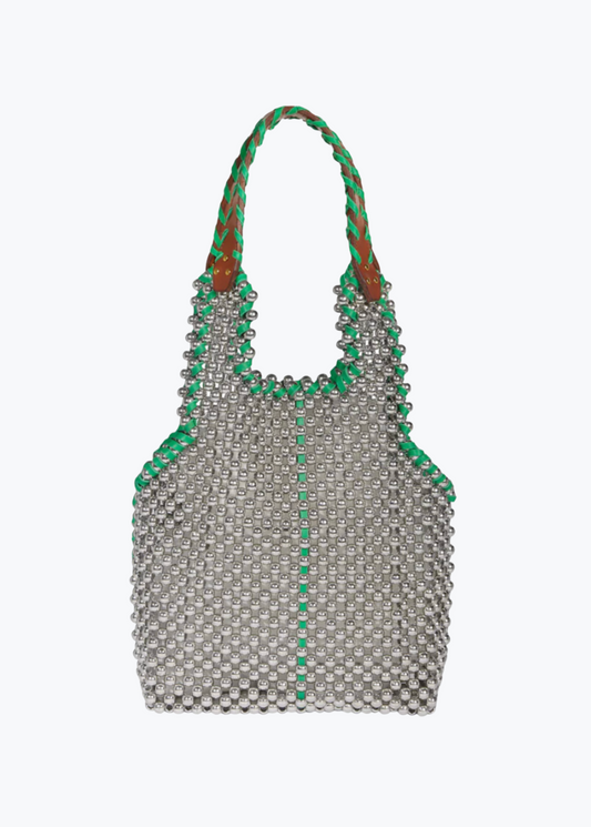 jerome dreyfuss womens Marcel Perles Vert Beaded Tote green