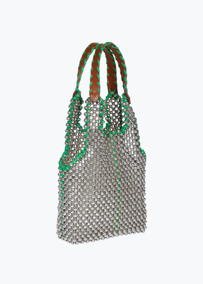 jerome dreyfuss womens Marcel Perles Vert Beaded Tote green