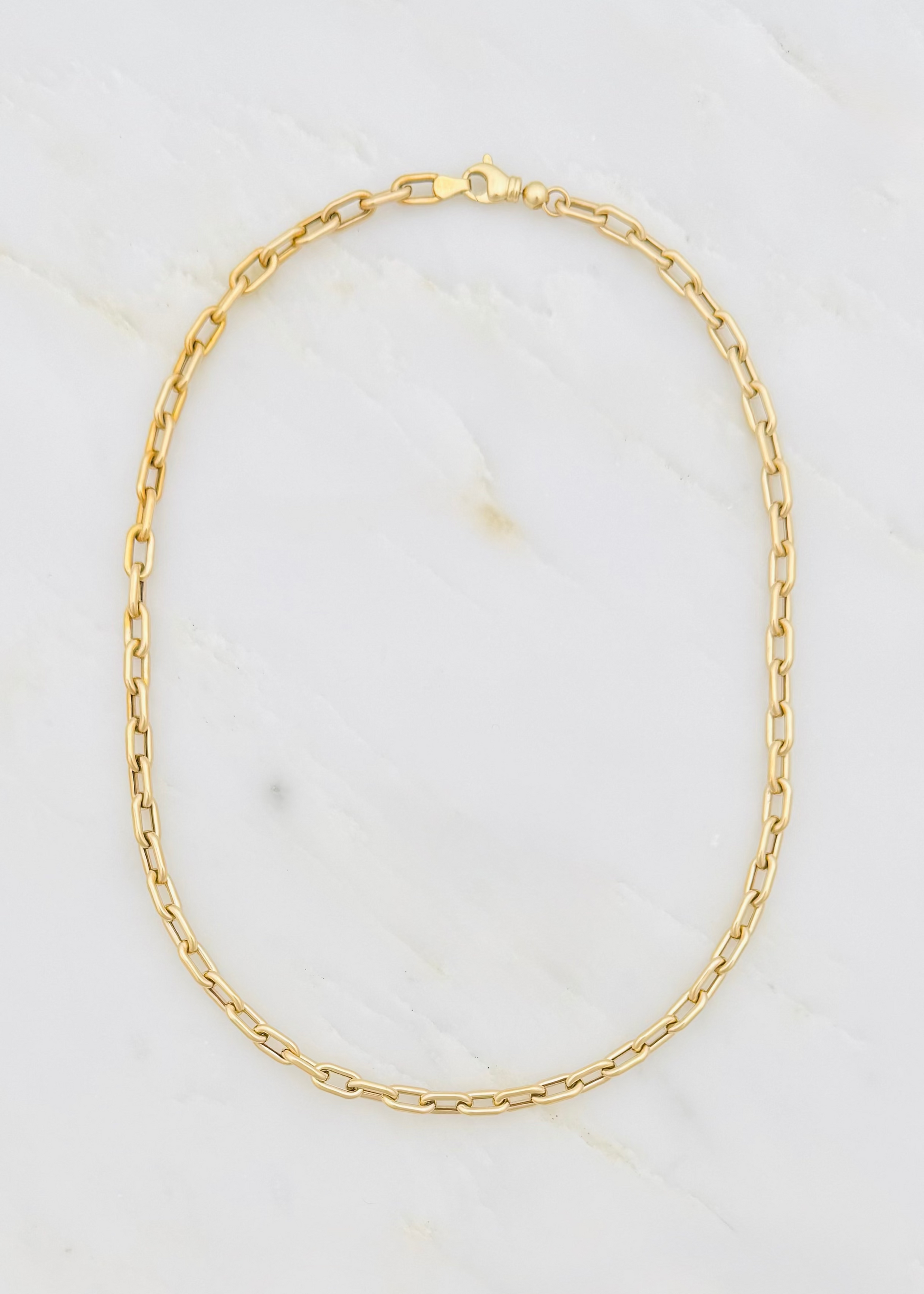 julez bryant fine jewelry 14k yellow gold 4.2mm Mica Link Paperclip Chain