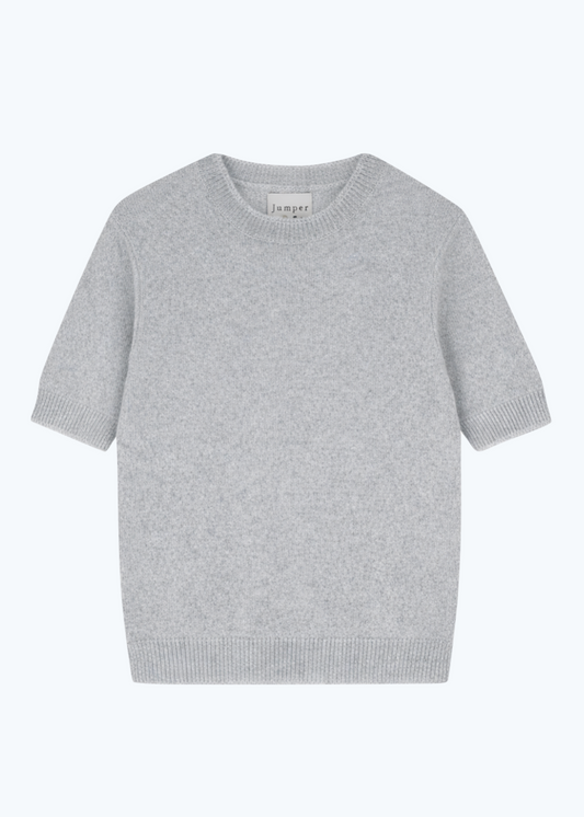 jumper1234 Cashmere Distressed T-Shirt in mist grey