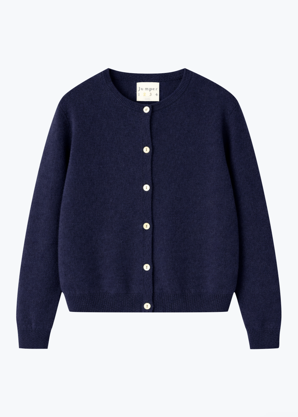 jumper1234 Plain Crew Cashmere Cardigan in new navy