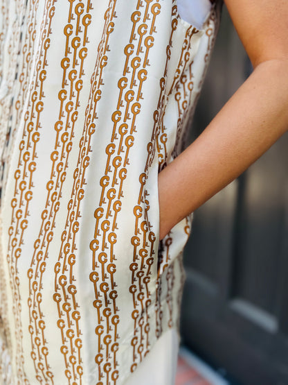 person wearing la prestic ouiston Arizona Flower Power Silk Top