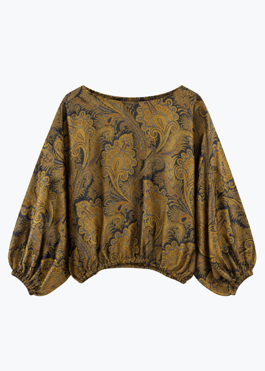 la prestic ouiston Blondie Silk Top in Cachemire Soir