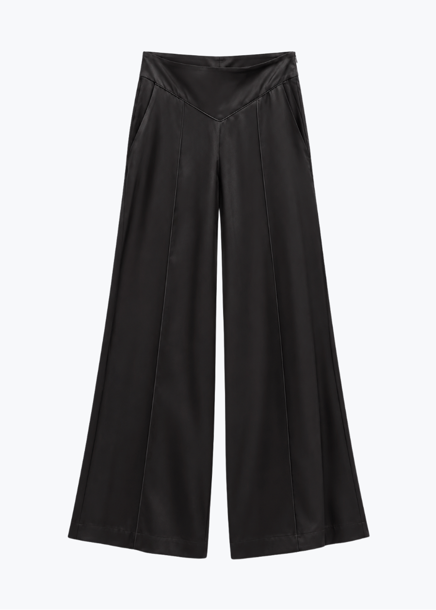 la prestic ouiston Gatsby Silk Pants in Doppio Noir black