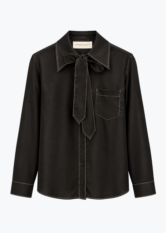 la prestic ouiston Giroud Silk Shirt in Noir black