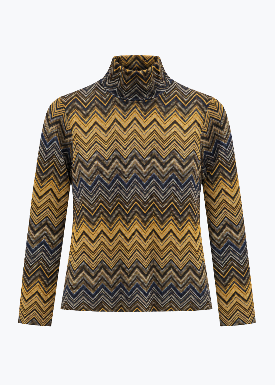 la prestic ouiston Sous Pull lurex Chevron Mock Neck