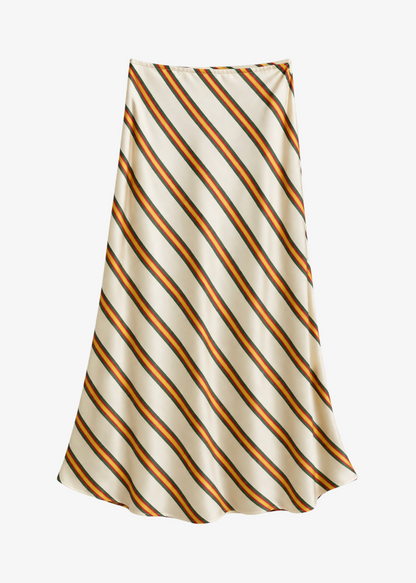 la prestic ouiston womens Silk twill Nola Striped Midi Skirt