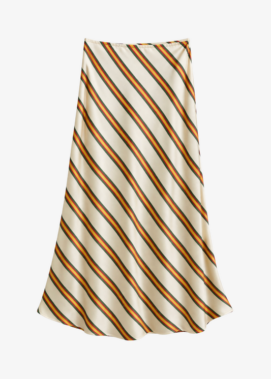 la prestic ouiston womens Silk twill Nola Striped Midi Skirt