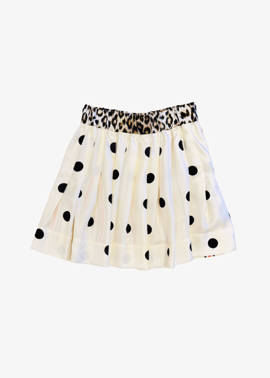 la prestic ouiston womens silk Ischia Skirt in Polka Dot & Stripe Mix reversible