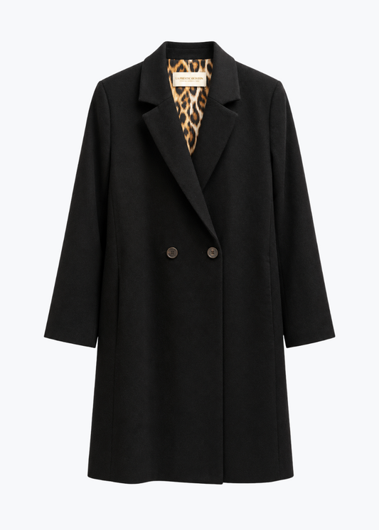 la prestic ouiston wool Charles Coat in Noir