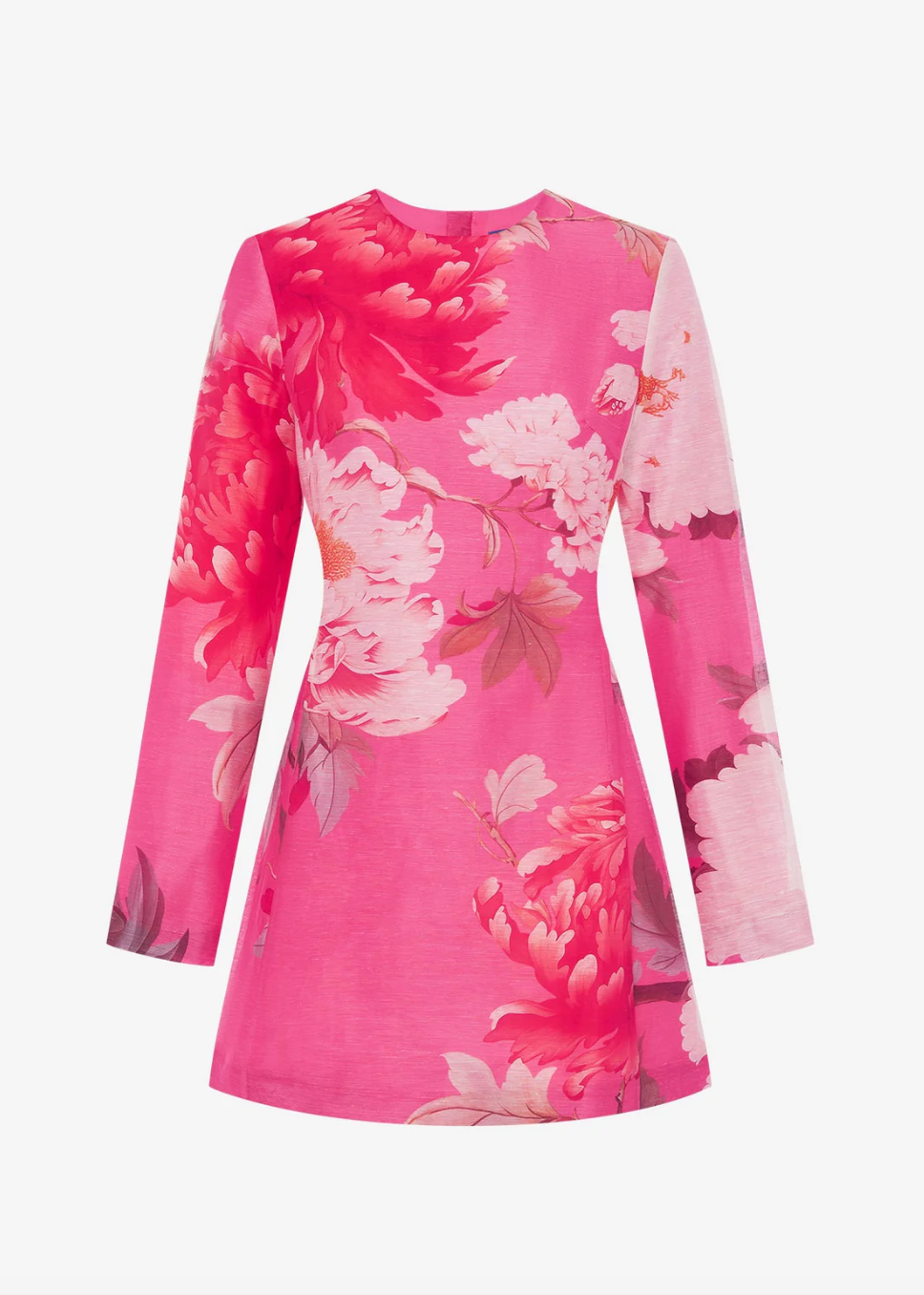 leo lin womens Aliza Long Sleeve Mini Dress peony floral pink print